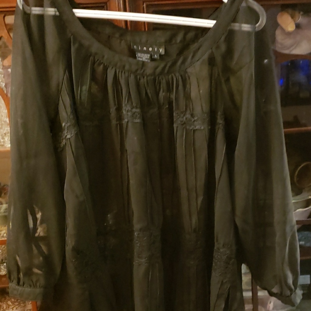 Black sheer blouse